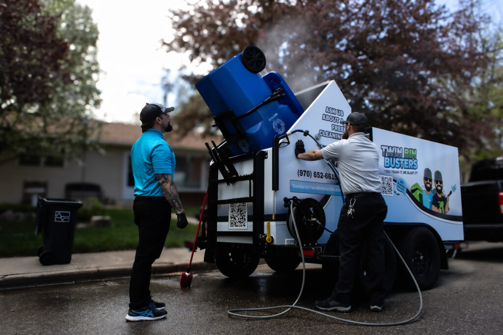 Trash can cleaning in Longmont, CO by Twin Bin Busters